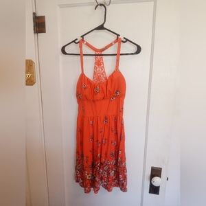 Orange Floral Casual Sundress No Boundaries Sz M Jrs.
